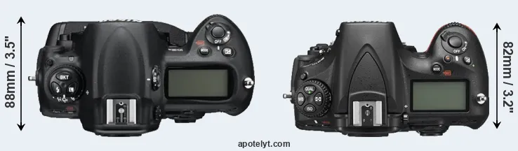 Compare D3S versus D810 top