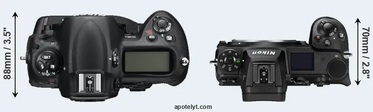 Compare D3S versus Z6 II top