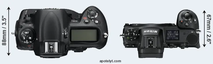 Compare D3S versus Z6 top