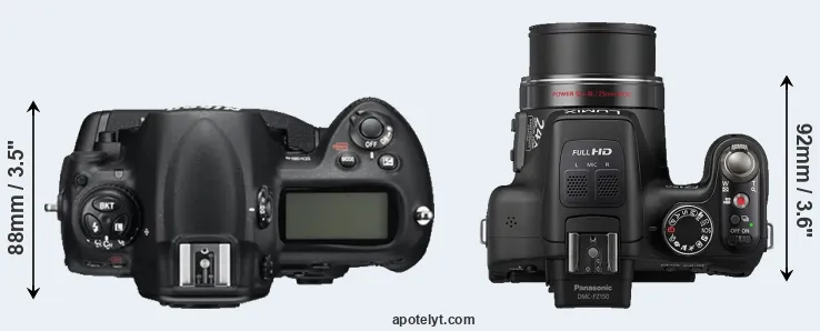 Compare D3S versus FZ150 top