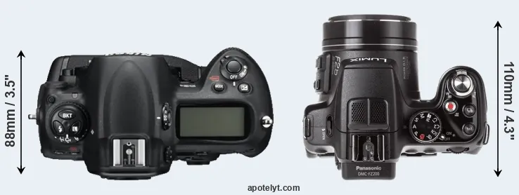 Compare D3S versus FZ200 top