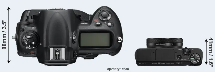 Compare D3S versus RX100 V top