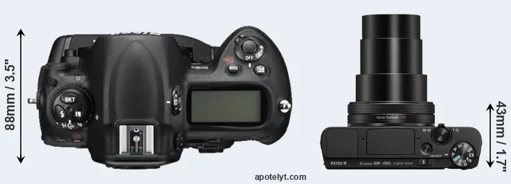 Compare D3S versus RX100 VI top