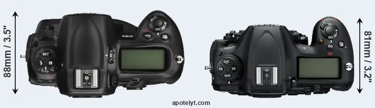 Compare D3X versus D500 top