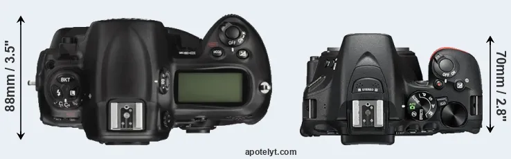 Compare D3X versus D5500 top