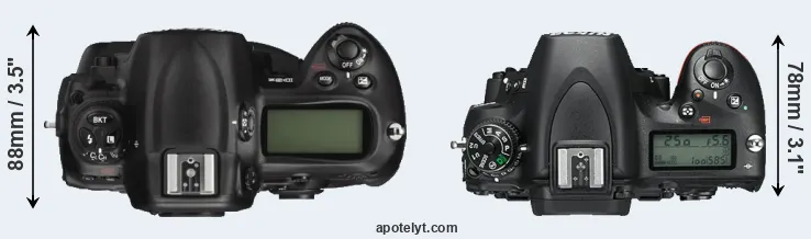 Compare D3X versus D750 top