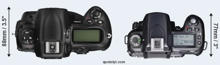 Compare D3X versus D80 top