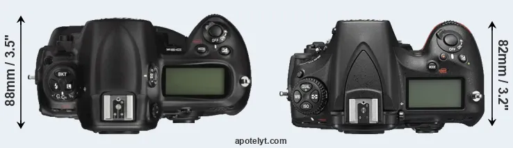 Compare D3X versus D810 top