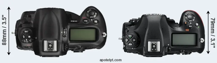 Compare D3X versus D850 top
