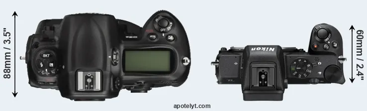 Compare D3X versus Z50 top