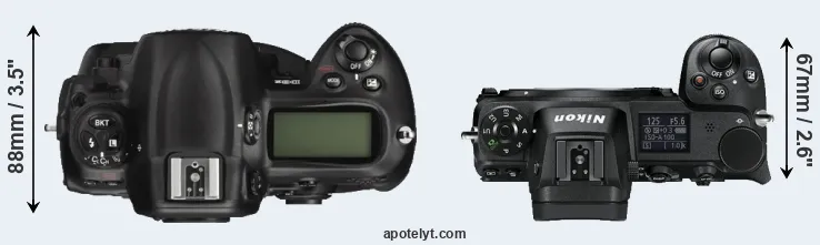 Compare D3X versus Z6 top