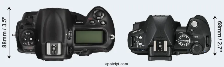 Compare D3X versus E-520 top