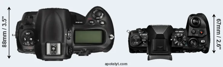 Compare D3X versus E-M1 II top