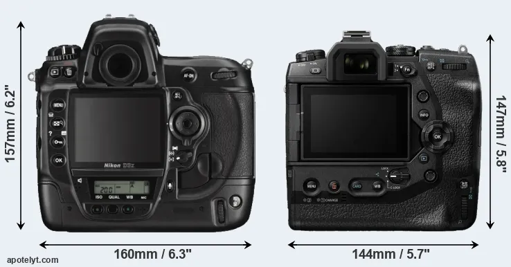 Comparison D3X or E-M1X rear