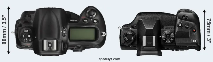 Compare D3X versus E-M1X top
