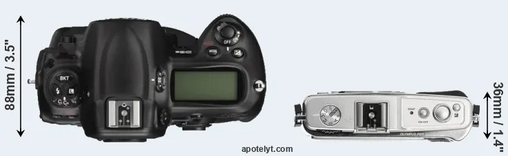 Compare D3X versus E-P1 top