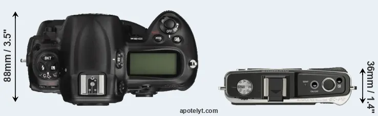 Compare D3X versus E-P2 top