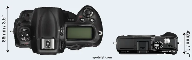 Compare D3X versus E-PL2 top