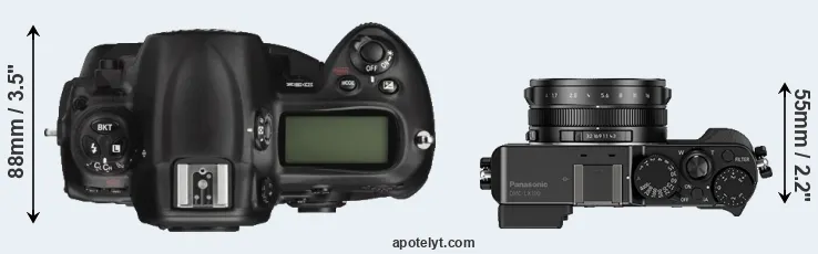 Compare D3X versus LX100 top