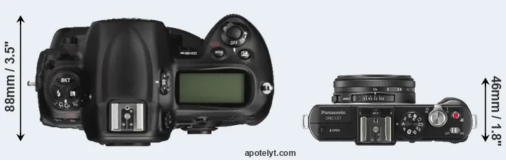 Compare D3X versus LX7 top