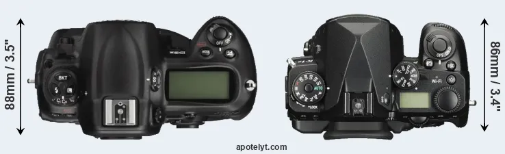 Compare D3X versus K-1 II top