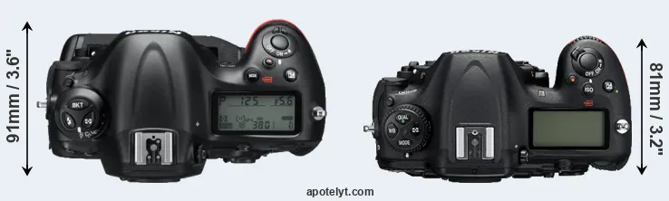 Compare D4 versus D500 top