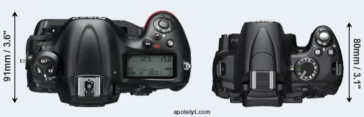 Compare D4 versus D5000 top