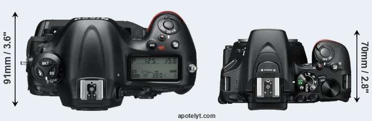 Compare D4 versus D5600 top