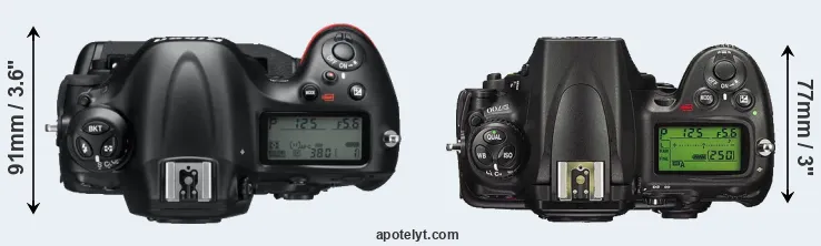 Compare D4 versus D700 top