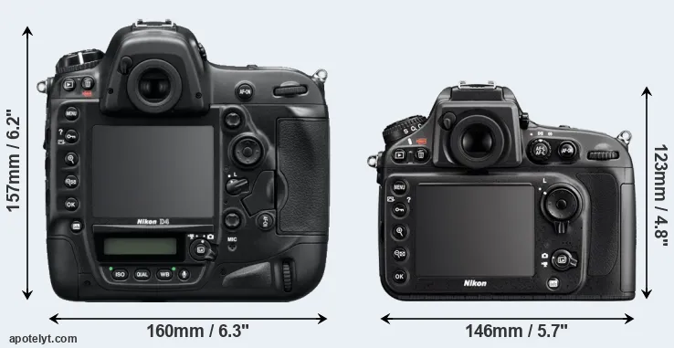 Comparison D4 or D800E rear