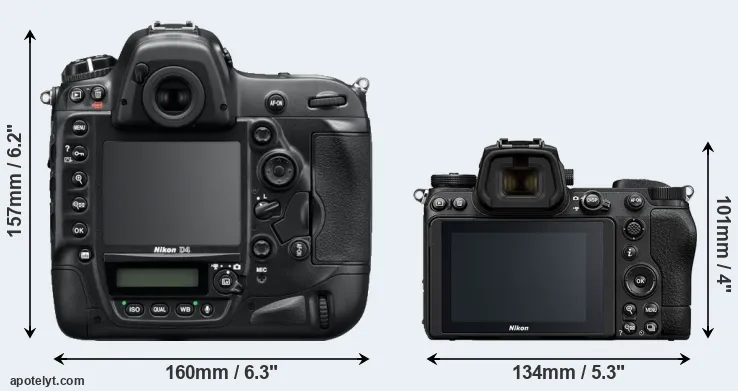 Comparison D4 or Z7 II rear