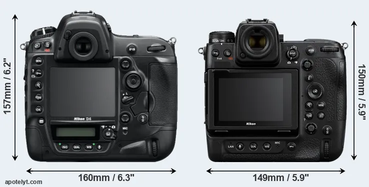 Comparison D4 or Z9 rear