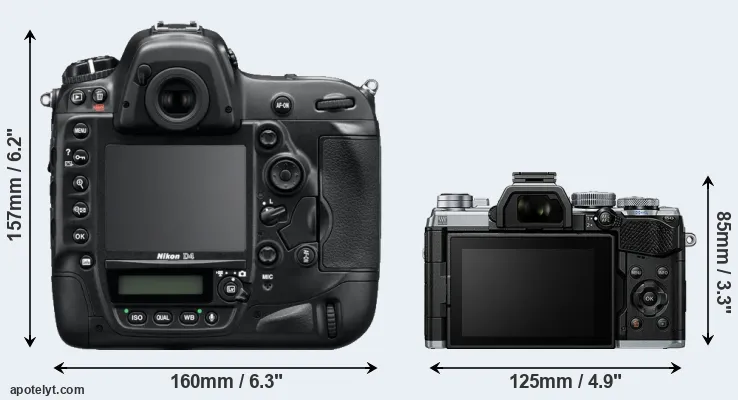 Comparison D4 or E-M5 III rear