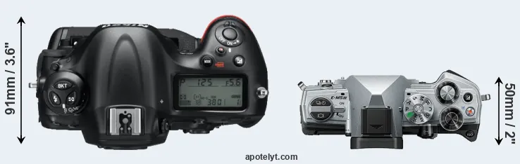 Compare D4 versus E-M5 III top