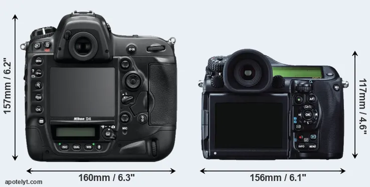 Comparison D4 or 645Z rear