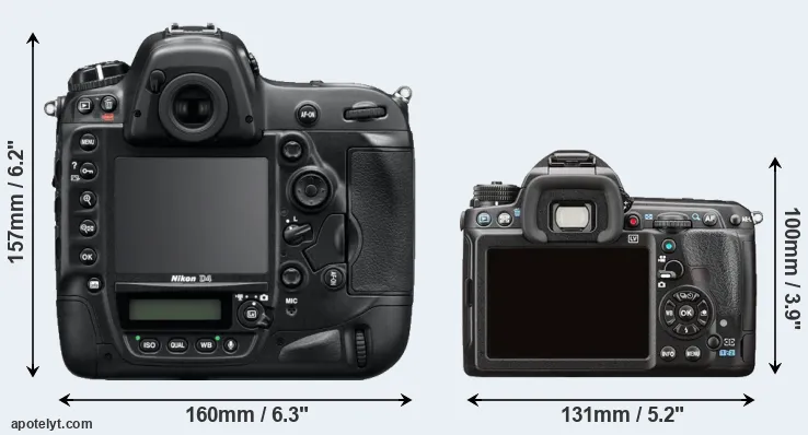 Comparison D4 or K-3 II rear