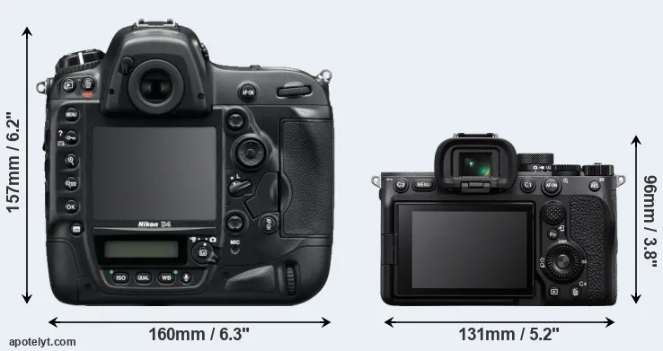 Comparison D4 or A7 IV rear
