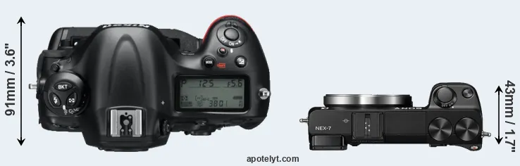 Compare D4 versus NEX-7 top