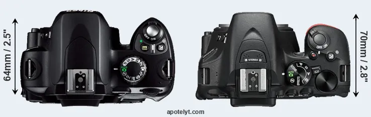Compare D40 versus D5500 top