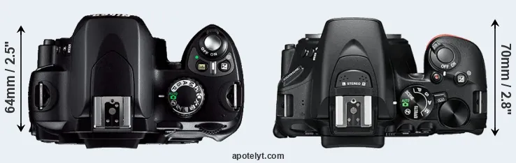 Compare D40 versus D5600 top
