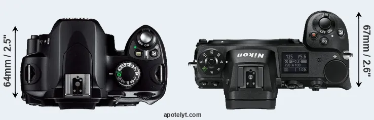 Compare D40 versus Z6 top