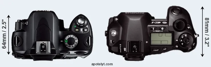 Compare D40 versus E-1 top