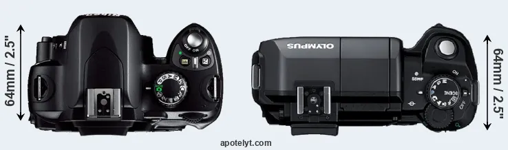 Compare D40 versus E-300 top