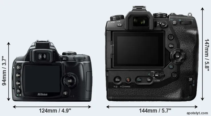 Comparison D40 or E-M1X rear