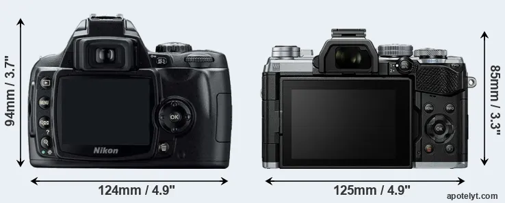 Comparison D40 or E-M5 III rear
