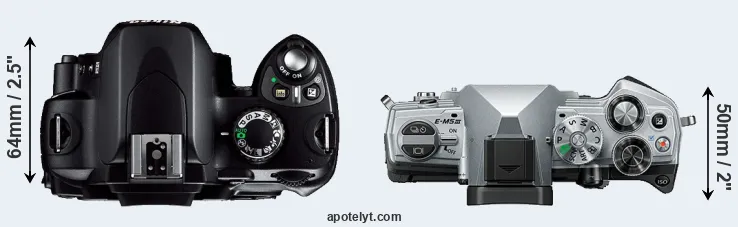 Compare D40 versus E-M5 III top