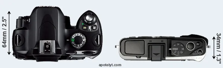 Compare D40 versus E-P3 top