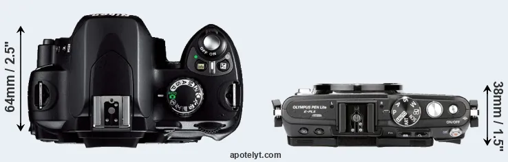 Compare D40 versus E-PL5 top