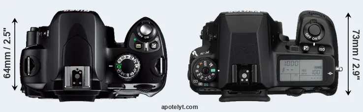 Compare D40 versus K-5 top