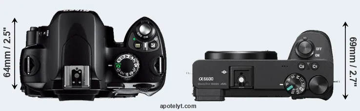 Compare D40 versus A6600 top